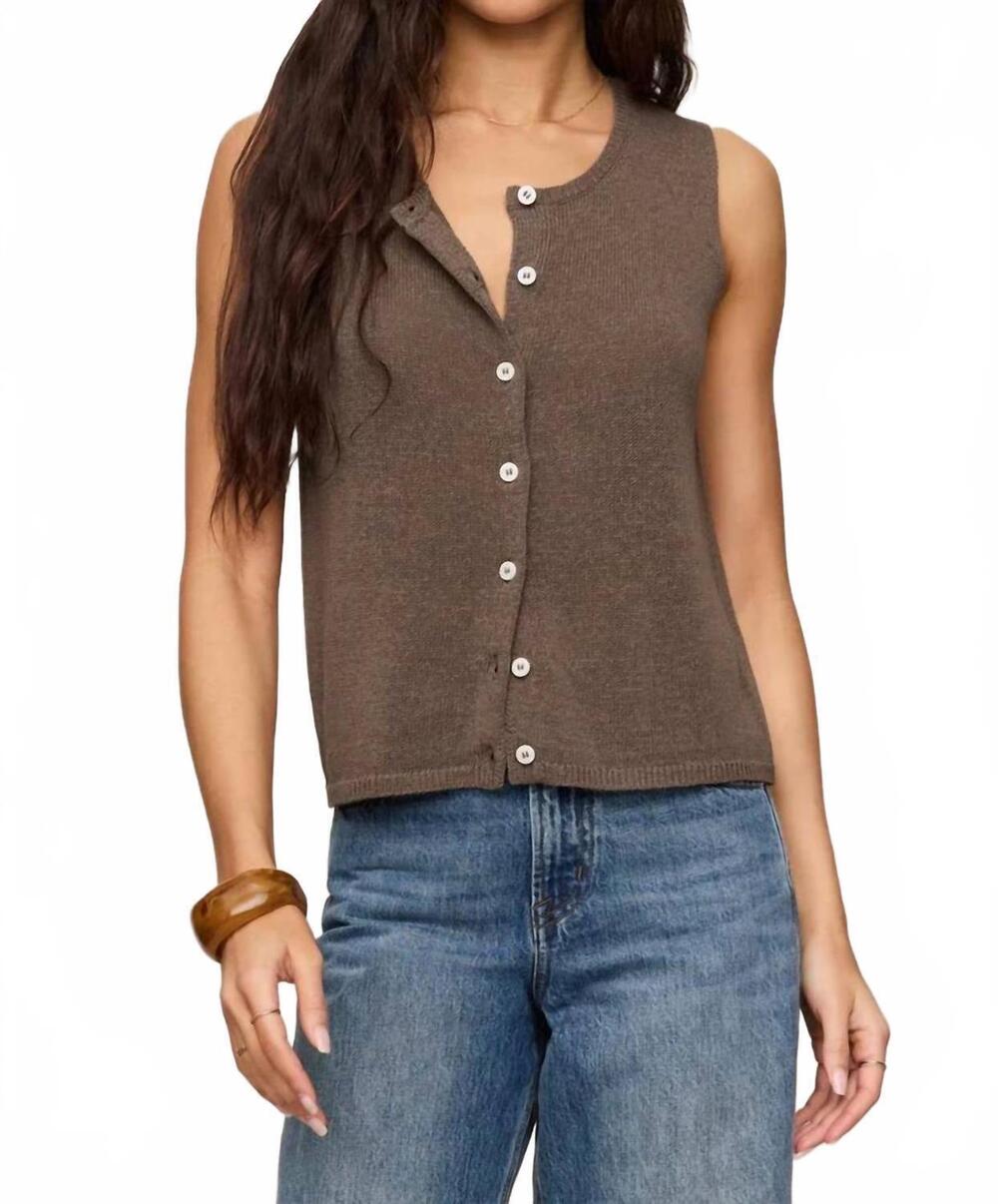 NEW Z SUPPLY syd linen knit tank top in pebble coast